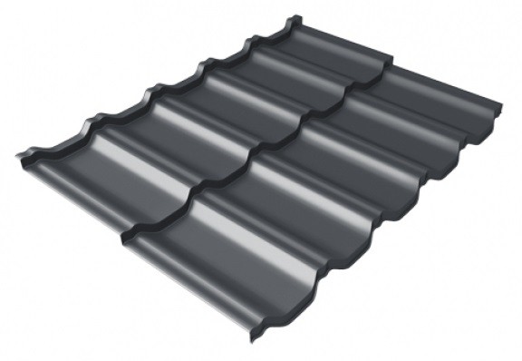 Металлочерепица модульная Квинта Uno Grand Line c 3D резом 0,5 Satin Мatt RAL 7024 мокрый асфальт купить в Бузулуке