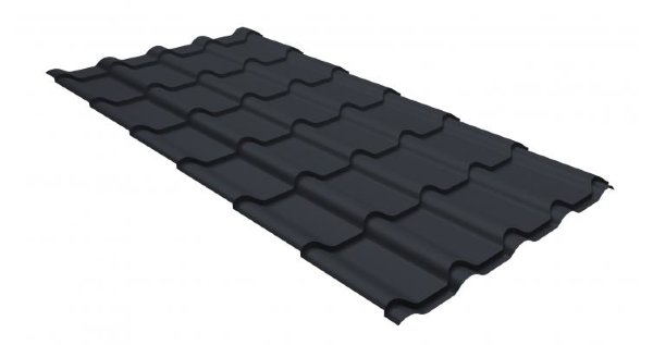 Металлочерепица камея GL 0,5 GreenCoat Pural matt RR 23 темно-серый (RAL 7024 мокрый асфальт) купить в Бузулуке