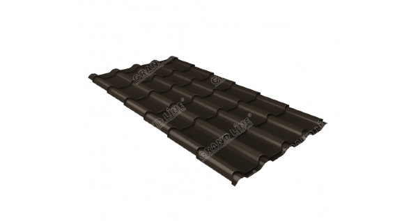 Металлочерепица камея GL 0,5 GreenCoat Pural RR 32 темно-коричневый (RAL 8019 серо-коричневый) купить в Бузулуке