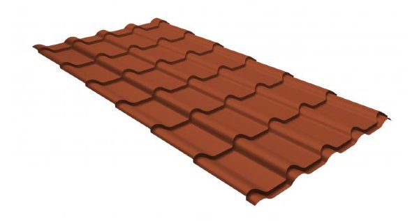 Металлочерепица камея GL 0,5 GreenCoat Pural RR 750 кирпично-красный (RAL 8004 терракота) купить в Бузулуке