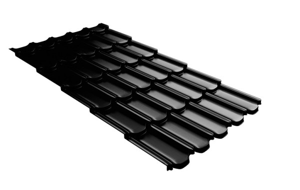 Металлочерепица квинта плюс с 3D резом 0,5 GreenСoat Pural Matt RR 33 черный (RAL 9005 черный) купить в Бузулуке