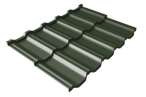 Металлочерепица модульная Квинта Uno Grand Line c 3D резом 0,5 GreenСoat Pural Matt RR 11 темно-зеленый (RAL 6020 хромовая зелень) купить в Бузулуке