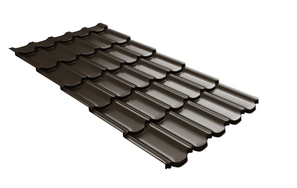 Металлочерепица квинта плюс с 3D резом 0,5 GreenСoat Pural RR 32 темно-коричневый (RAL 8019 серо-коричневый) купить в Бузулуке