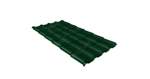 Металлочерепица камея 0,5 Satin RAL 6005 зеленый мох купить в Бузулуке