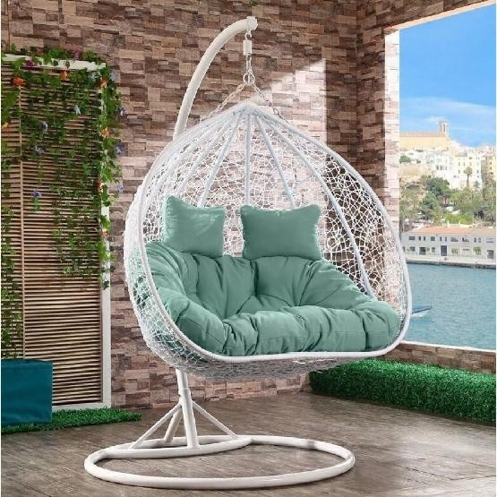 Кресло Подвесное из искусственного ротанга AFM-109A White/Green купить в Бузулуке