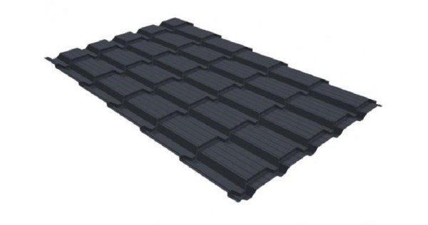 Металлочерепица GL квадро профи 0,5 GreenCoat Pural RR 23 темно-серый (RAL 7024) мокрый асфальт купить в Бузулуке