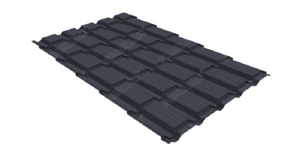 Металлочерепица GL квадро профи 0,5 Satin RAL 7024 мокрый асфальт купить в Бузулуке