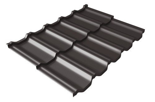 Металлочерепица модульная Квинта Uno Grand Line c 3D резом 0,5 Satin RR 32 темно-коричневый купить в Бузулуке
