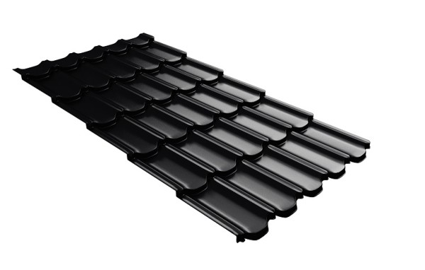 Металлочерепица квинта плюс с 3D резом 0,5 Satin Мatt RAL 9005 черный купить в Бузулуке