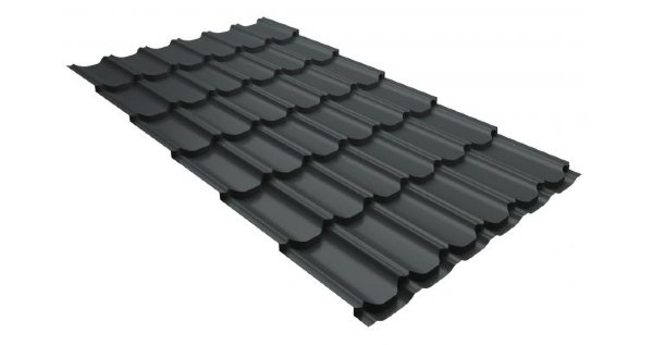 Металлочерепица квинта плюс 0,5 GreenCoat Pural RR 23 темно-серый (RAL 7024 мокрый асфальт) купить в Бузулуке