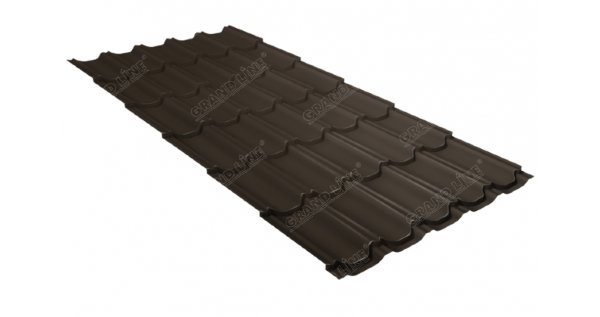 Металлочерепица квинта плюс 0,5 GreenCoat Pural Matt RR 32 темно-коричневый (RAL 8019 серо-коричневый) купить в Бузулуке