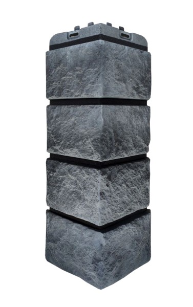 Угол наружный Grand Line Колотый Камень Антрацит, Шов чёрный купить в Бузулуке